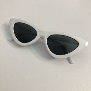 White cat eye sunglasses